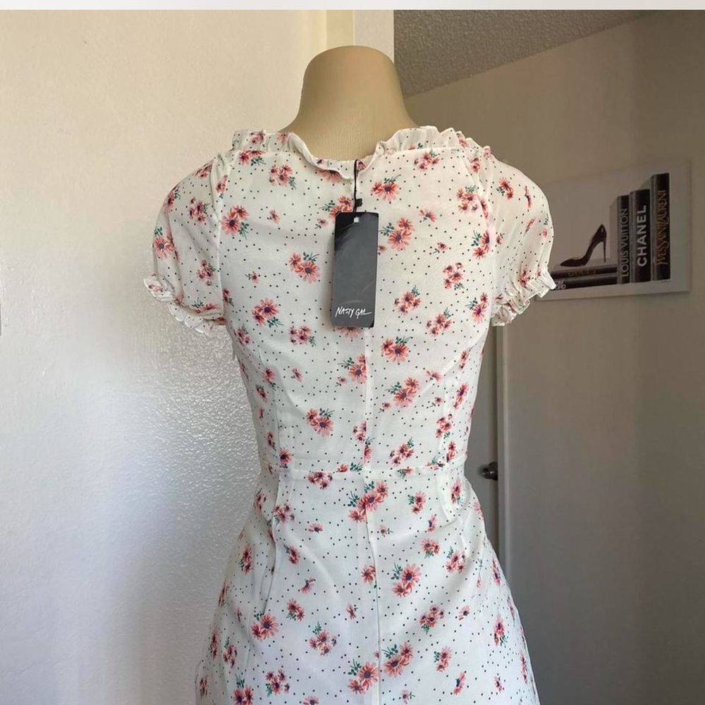 White floral dress from Nasty Gal